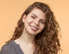 Woman with six month smile braces