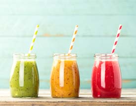 colorful smoothies to enjoy after dental implant surgery in Canton