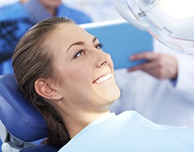 Smiling woman in dental chair