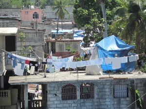 View of homes and clotheslines